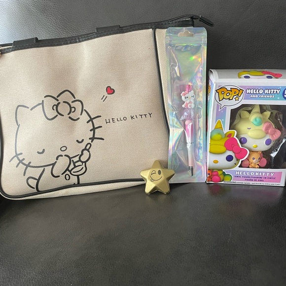 Other - 3 pcs NIB Hello Kitty Funko Pop, Tote, and Pen